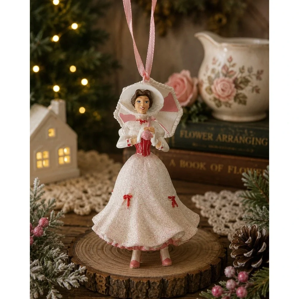 Disney Figurine Ornament - Mary Poppins Pink Parasol - Disney Parks Lb 4.5
